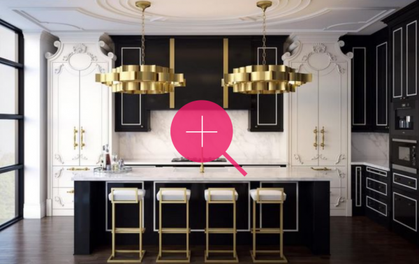 Lemari dengan desain art deco yang menggabungkan elemen geometris dan kemewahan